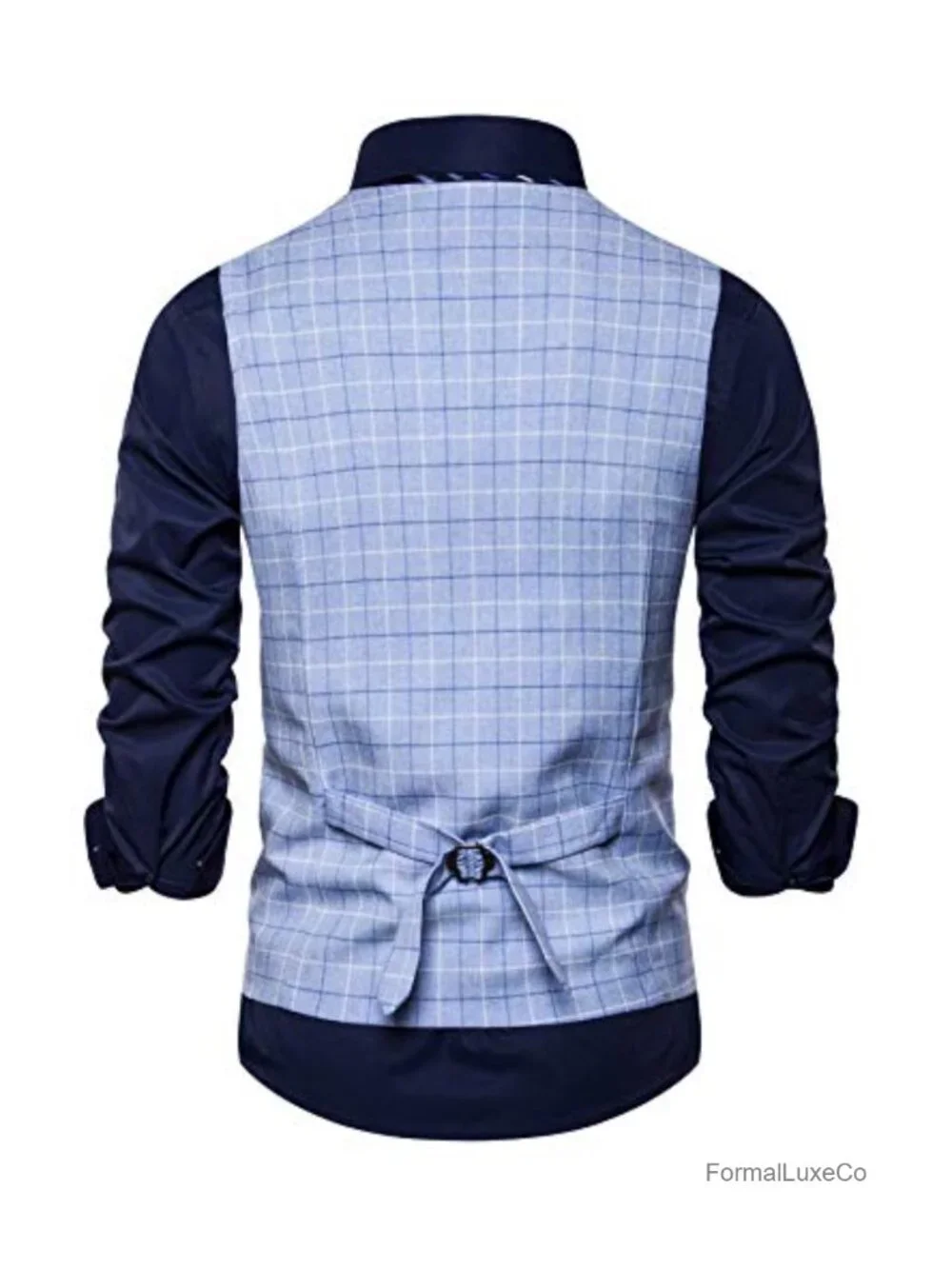 Men's Formal Suit Vest V-Neck Sleeveless 3 Pockets Button Closure Adjustable